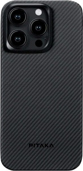 

Чехол для телефона Pitaka MagEZ Case 4 для iPhone 15 Pro Max (600D twill, черный/серый)