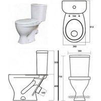 Унитаз напольный Sanita Luxe Формат WC.CC/Format/1-P/WHT.G/S1 (с сиденьем)