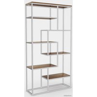 Стеллаж Hype Mebel Зиг-Заг-2 120x200 (белый/дуб галифакс олово)