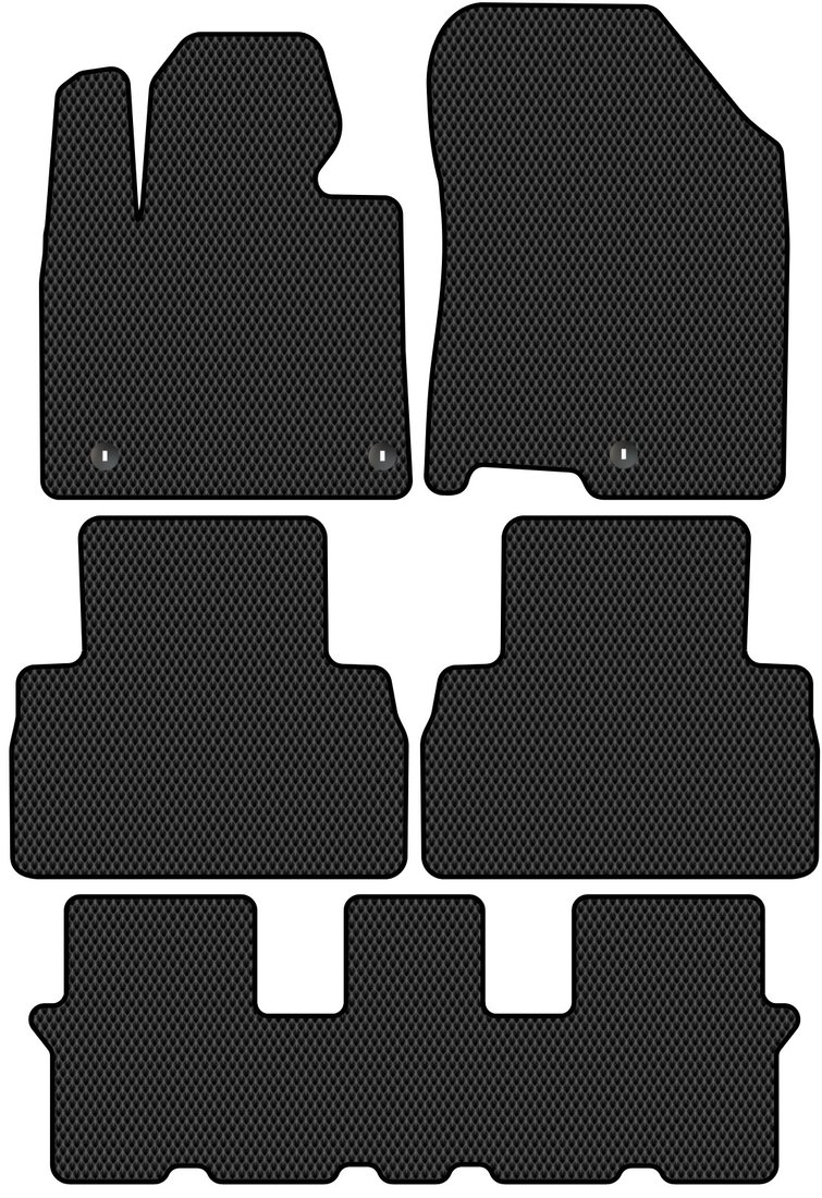 

Комплект ковриков для авто Alicosta Hyundai Santa Fe IV (suv 7 мест / TM) +3 ряд 2018 - 2021 (черный, ромб)