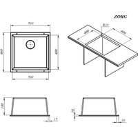 Кухонная мойка ZorG Subline 50 (белый камень)