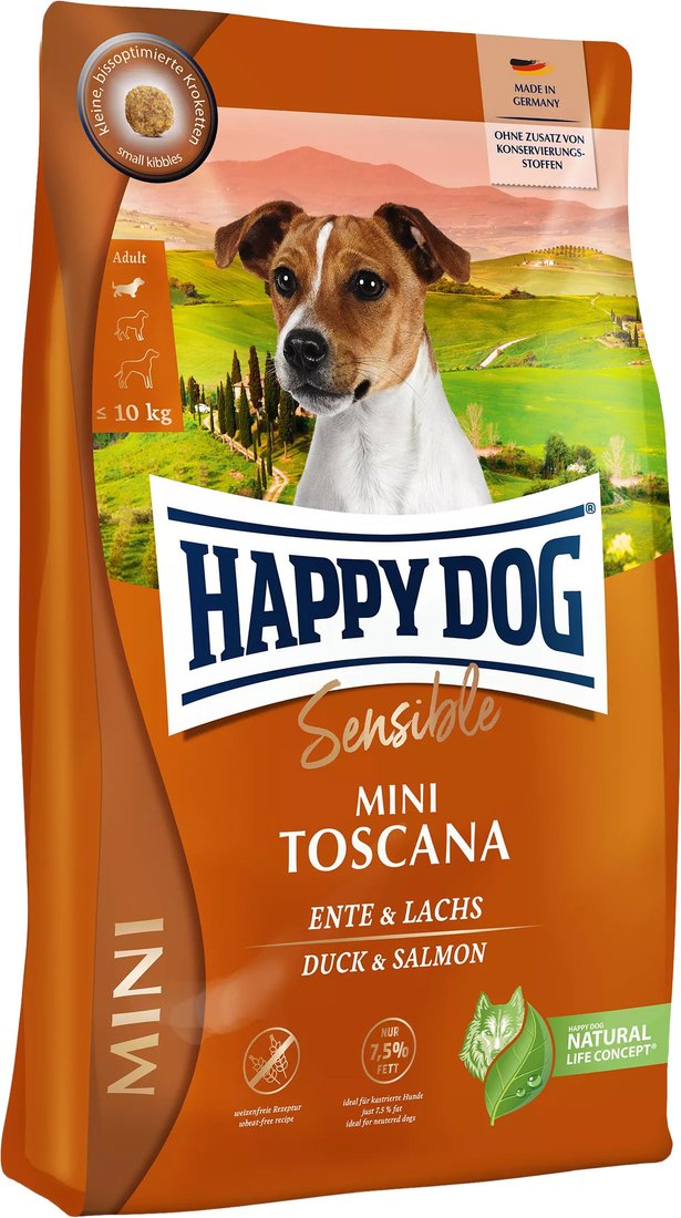 

Сухой корм для собак Happy Dog Sensible Mini Toscana (с уткой и лососем) 800 г