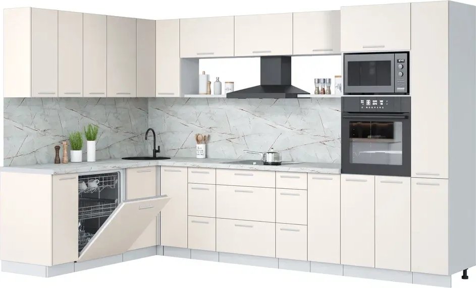 

Готовая кухня Интерлиния Мила Лайт 1.896х3.28 (персидский жемчуг/персидский жемчуг/серый каспий)