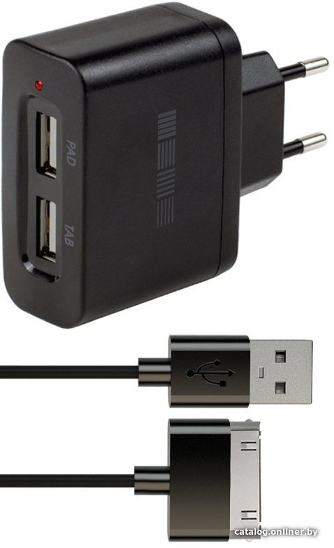 Сетевое зарядное InterStep IS-TC-IPADUSB2K-000B201