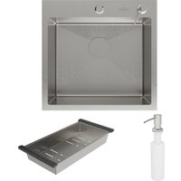 Кухонная мойка Roxen Simple 560220-50 сатин (с коландером и дозатором)