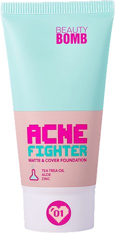 

Декоративная косметика для лица Beauty Bomb Acne Fighter Matte & Cover Foundation тон 01 (25мл)