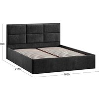 Кровать Трия Стелла Тип 1 c ПМ и заглушиной 160x200 (микровелюр Wellmart Graphite)
