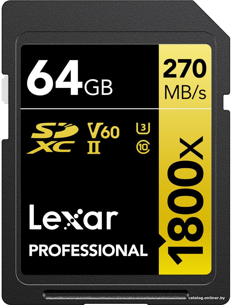 Карта памяти Lexar Professional 1800x SDXC LSD1800064G-BNNNG 64GB