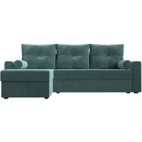 Угловой диван Лига диванов Верона лайт левый (велюр бирюзовый)