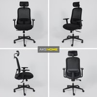 Офисное кресло AksHome Gem (сетка/ткань, черный/черный полиамид)