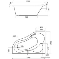 Ванна Santek Ибица XL 160x100 L (с каркасом и экраном)