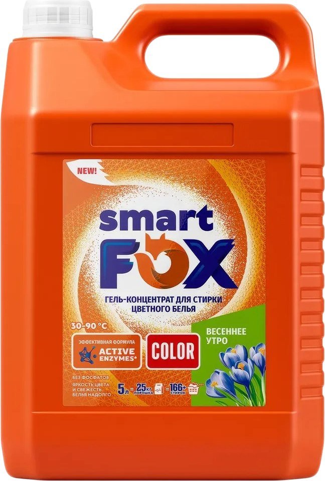 

Гель для стирки Smart FOX Color Весеннее утро 190008 (5 л)
