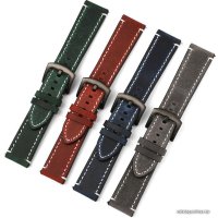 Ремешок Rumi кожаный Leather GT3 20 мм (матовый черный)