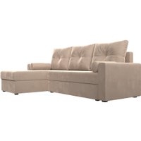Угловой диван Лига диванов Верона лайт левый (велюр бежевый)