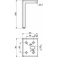 Опора мебельная AKS Wall Н-120 хром матовый в Витебске