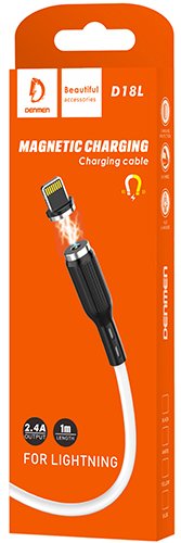 Кабель Denmen D18L USB Type-A - Lightning (1 м, белый)