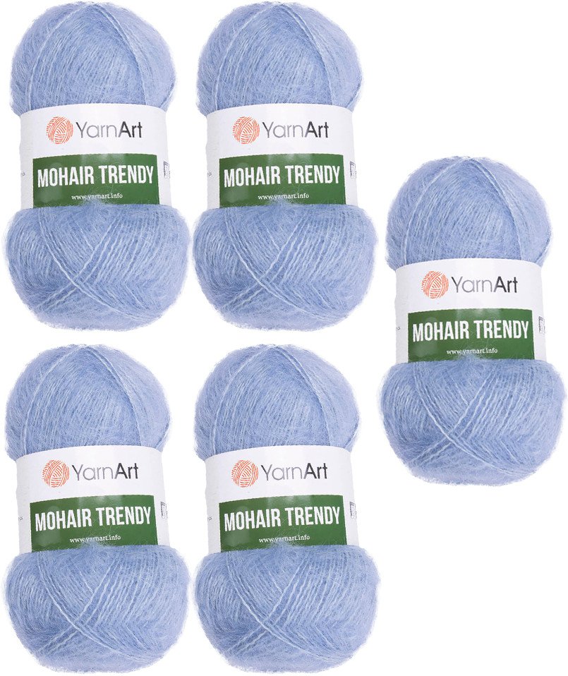 

Набор пряжи для вязания Yarnart Mohair Trendy 107 (светло-голубой, 5 шт)