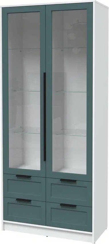 

Шкаф-витрина Интерлиния Концепт Тренд КТ-ШВ2 (белый платинум/верде)