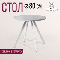 Обеденная группа Millwood Олесунн D80x80x75 (бетон/металл белый)
