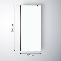 Душевая стенка Saniteco Walk-In SN-W6TB90 (90x200, прозрачное стекло, черный профиль)