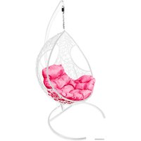 Подвесное кресло M-Group Долька 11150108 (белый ротанг/розовая подушка)