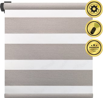 Рулонная электроштора НеоФьюжен Юпитер 270х250 правая (светло-серый, черная фурнитура)