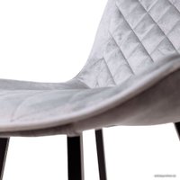 Стул AksHome Leros (светло-серый велюр HLR-20/черный)