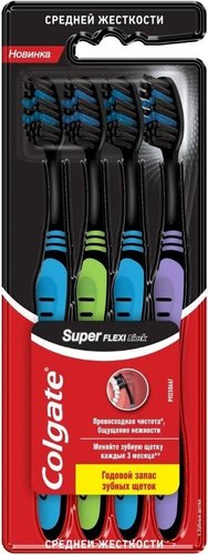 Colgate Super Flexi Black средняя жесткость (4 шт)