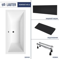 Ванна Lauter Oasis 190 21203090 (с ножками, черным подголовником и черным лиц.экраном)