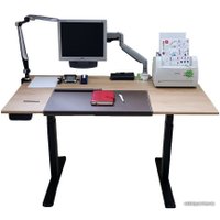 Стол для работы стоя ErgoSmart Unique Ergo Desk 1360x800x36мм (дуб мореный/черный)