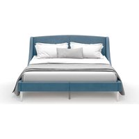 Кровать MONOFIX Лотти 160x200 (микровелюр/серый/голубой)