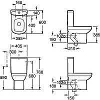 Унитаз напольный Roca Dama Senso Compacto 734151B000 + 7342518000 + ZRU9302820