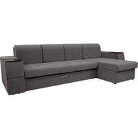 Угловой диван Сириус Лидер-13 с оттоманкой НПБ 330x165 (Eva 24 велюр темно-серый)