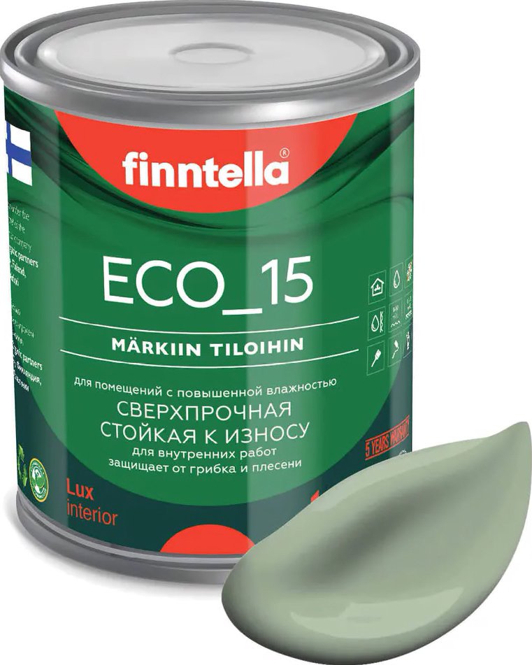 

Краска Finntella Eco 15 Pastellivihrea F-10-1-1-FL042 0.9 л (светло-зеленый хаки)