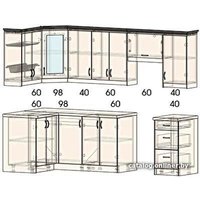 Готовая кухня Интерлиния Мила Шале 12x26 (ясень крем)