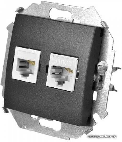Розетка компьютерная Simon 1591590-038 (графит)