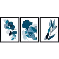 Модульная картина Miram Абстракция. Синяя акварель 230403098 (3шт, 30x40) в Мозыре