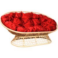 Садовый диван M-Group Мамасан 12850506 (бежевый ротанг/красная подушка)