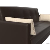 Диван Лига диванов Лига-018 117888 (экокожа коричневый/подушки бежевый)
