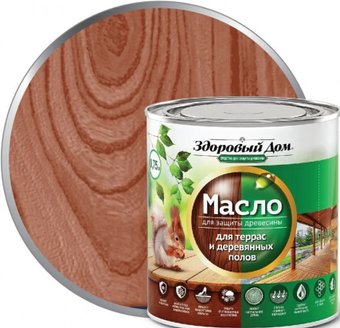 Здоровый дом Для террас и деревянных полов 1.8 л (махагон)