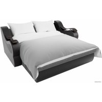 Диван Лига диванов Меркурий 100355 160 см (рогожка серый/экокожа черный)