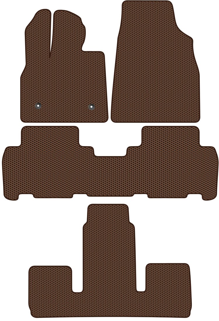 

Комплект ковриков для авто Alicosta BYD Tang II (suv 6 мест) 2022 - Н.В. +3 ряд (коричневый, сота)