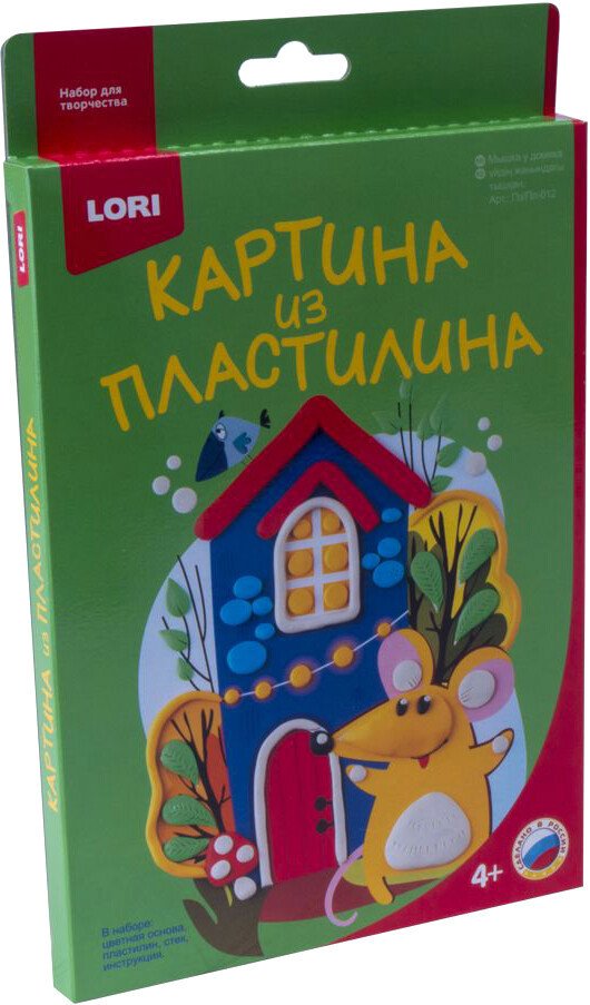 

Набор для лепки Lori Картина из пластилина. Мышка у домика Пз/Пл-012