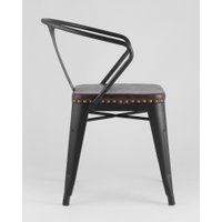 Стул с подлокотниками Stool Group Tolix Arms Soft LF718H Matte Black 3474+PU7005 (черный матовый)