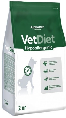 

Сухой корм для собак AlphaPet VetDiet Hypoallergenic для взрослых собак 2 кг