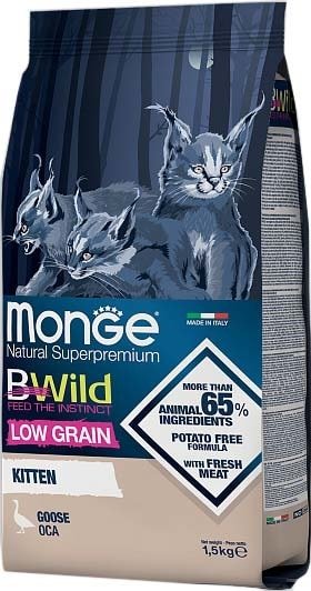 

Сухой корм для кошек Monge Superpremium Cat BWild Kitten Goose 1.5 кг