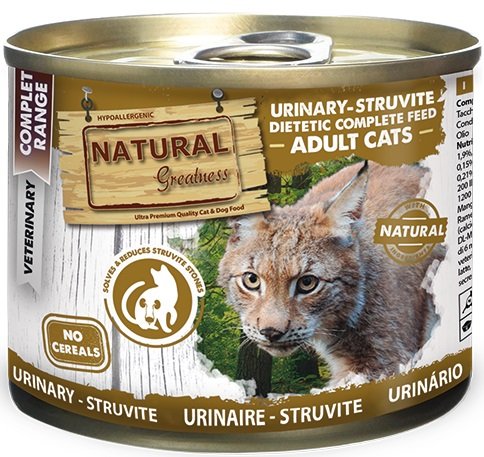 

Консервированный корм для кошек Natural Greatness Natural Greatness Urinary-Struvite для лечения мочекаменной болезни 6 x 200г