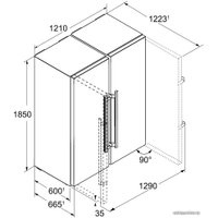 Комбинация side by side Liebherr SBSbs 8683 Premium