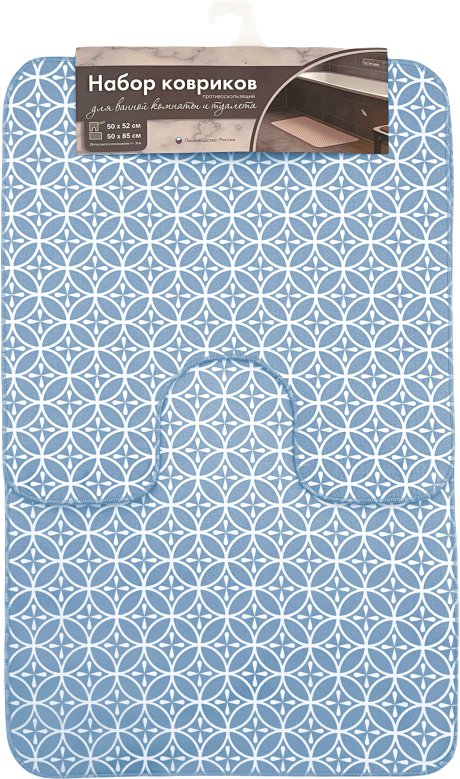 

Набор ковриков Вилина 7060 002 (50x85, 50x52, противоскользящий, голубой)