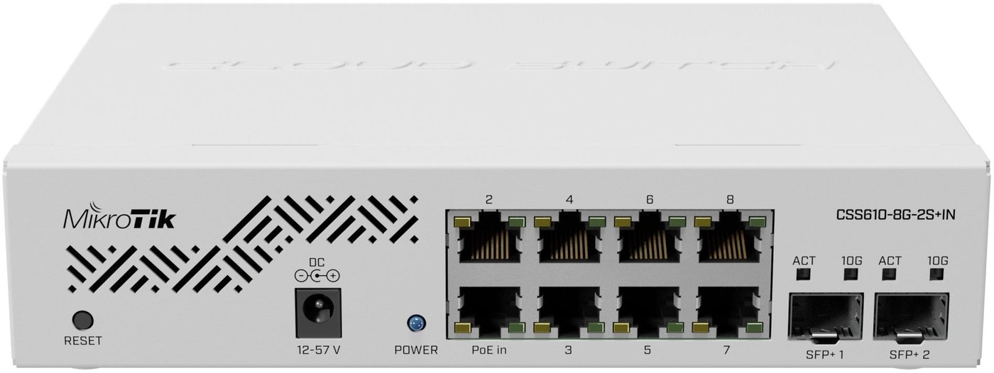 

Настраиваемый коммутатор Mikrotik CSS610-8G-2S+IN